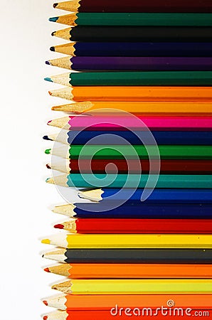 Ð¡olored pencils on the white paper Stock Photo